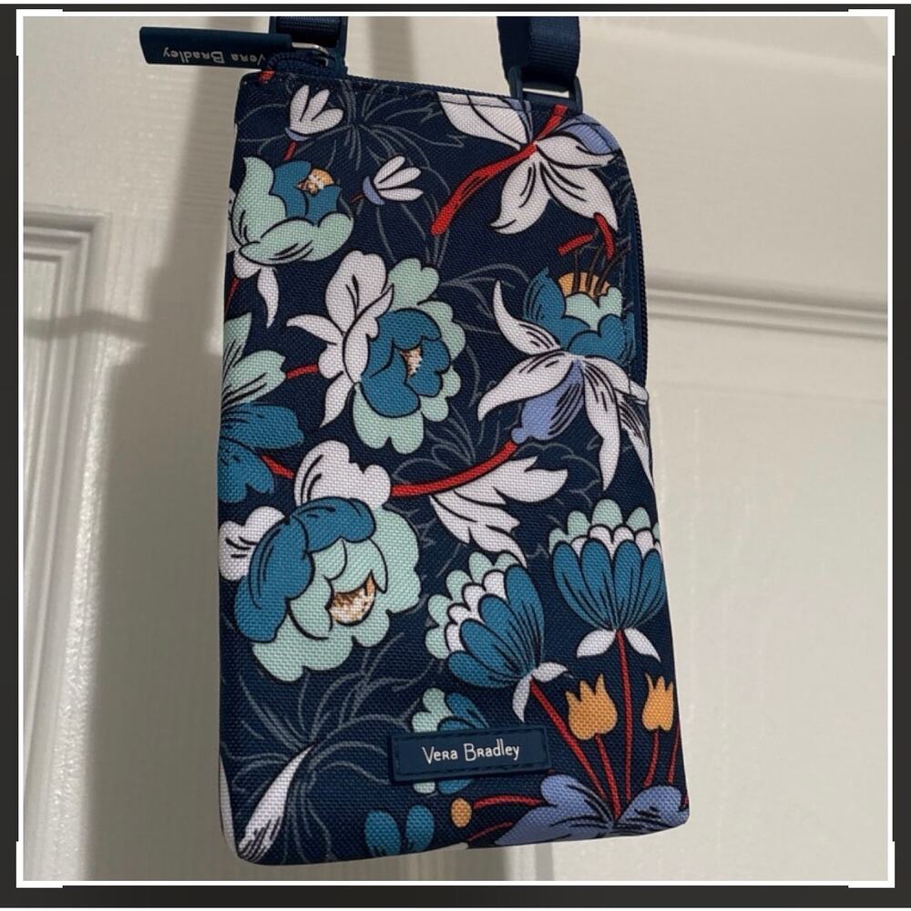 Vera Bradley RFID Mini Cellphone Crossbody Wallet In Floral Bursts NWOT